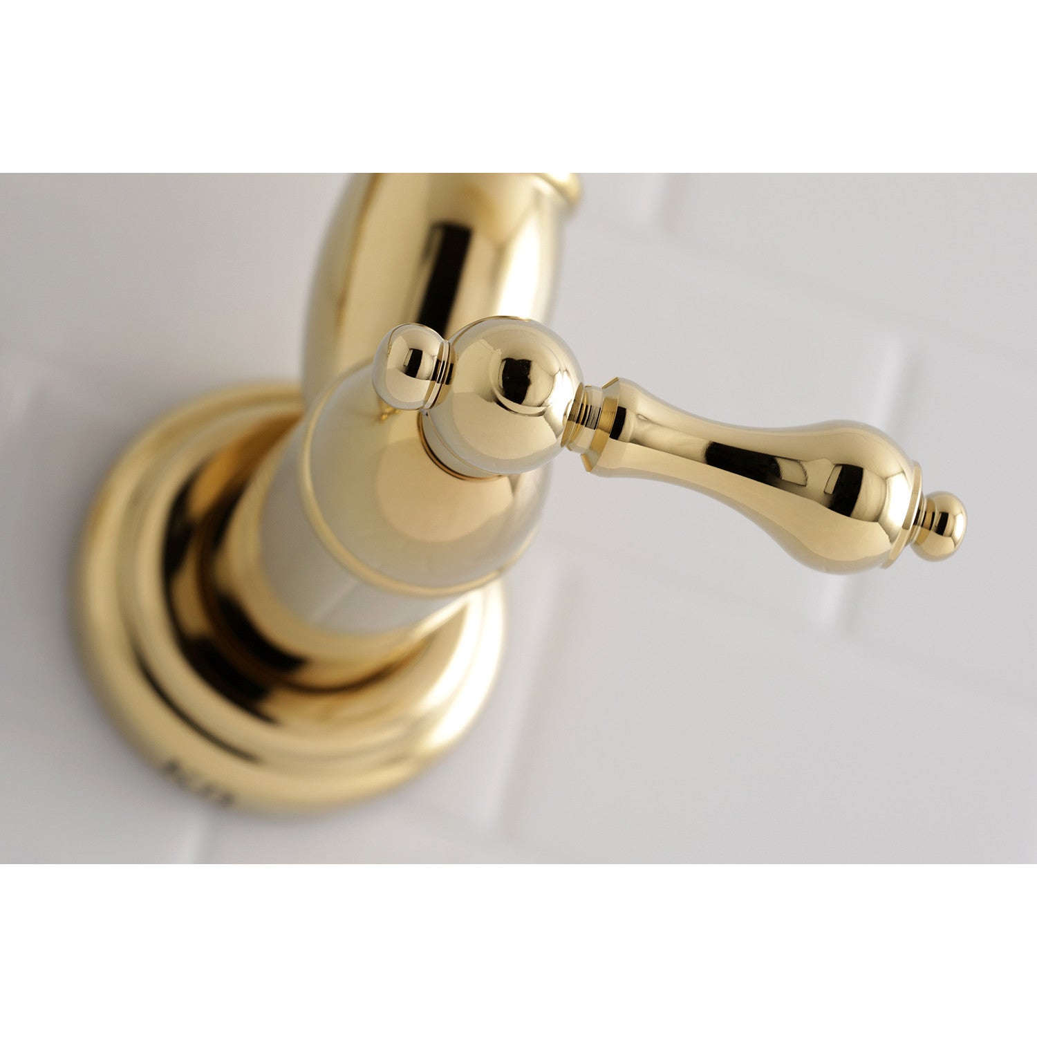 Kingston Heirloom KS3102AL - Restoration Two-Handle 1-Hole Wall Mount Pot Filler Faucet, Polished Brass — thumbnail 3
